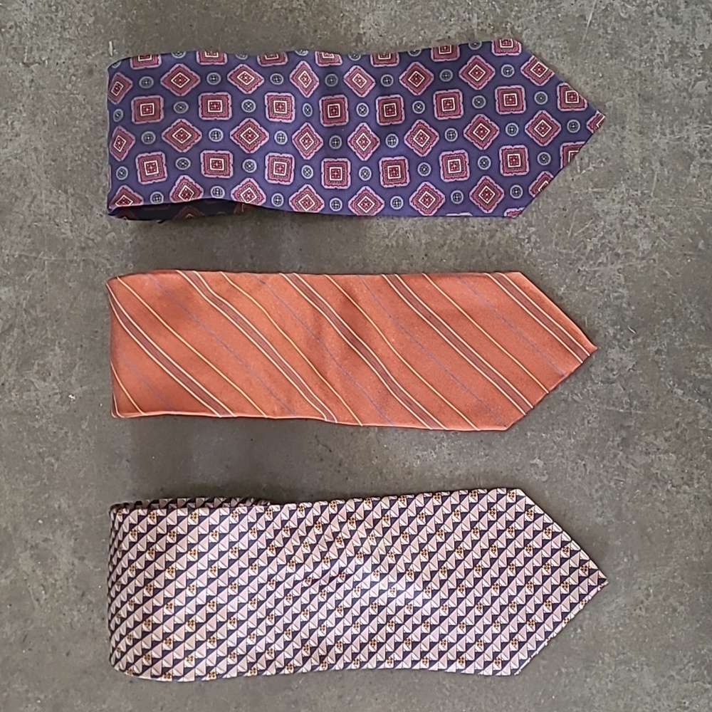 LANVIN SILK NECK TIES LOT OF 3